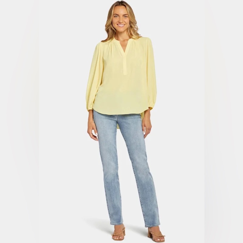 NYDJ Soft Yellow Blouse